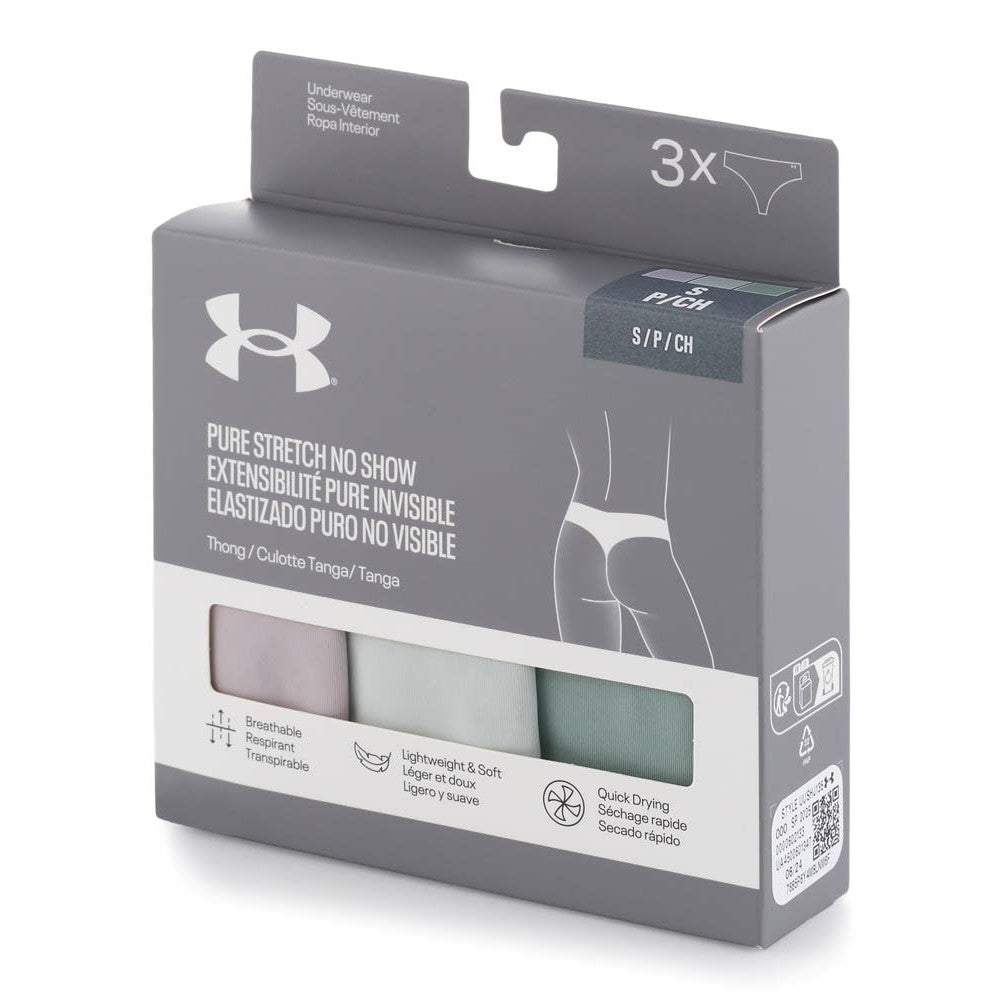 Дамски бикини UA Pure Stretch No Show Thong - Solid 3бр.