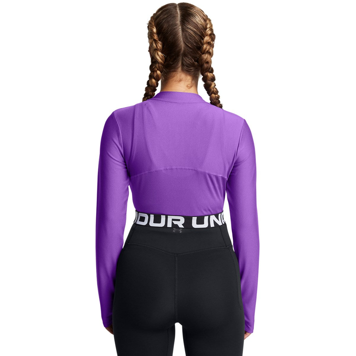 Дамска блуза UA Heatgear Crop RIB 1/4 ZIP LS