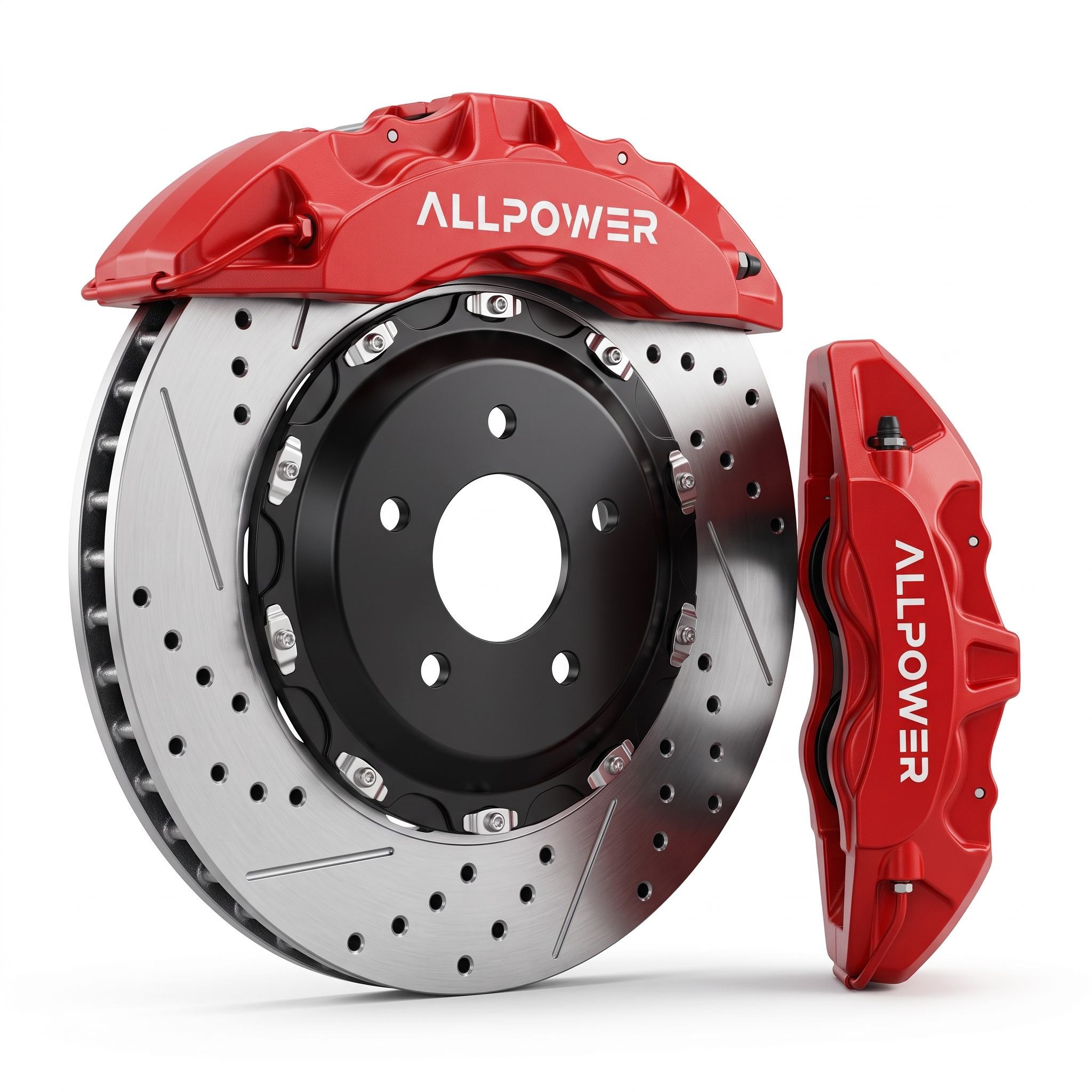 ALLPOWER RACING MP42 — 4-бутален предна + задна спирачен апарат с двусъставен диск, страничен профил