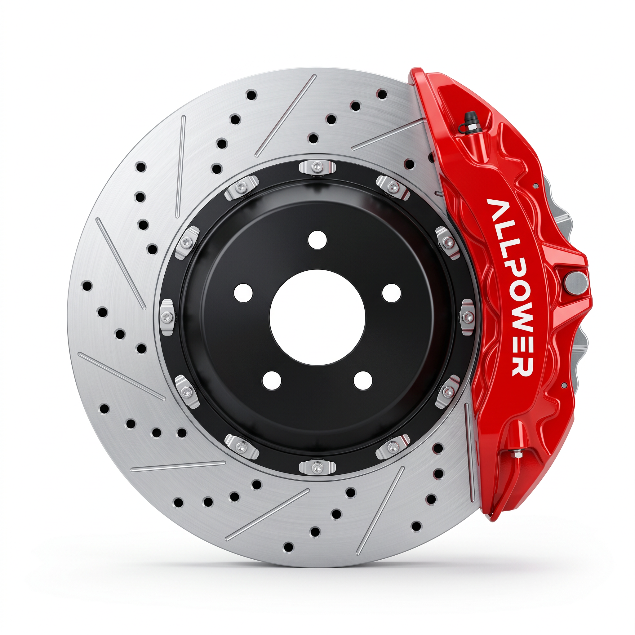 ALLPOWER RACING BM8 — 8-бутален предна спирачен апарат с двусъставен диск, фронтален изглед