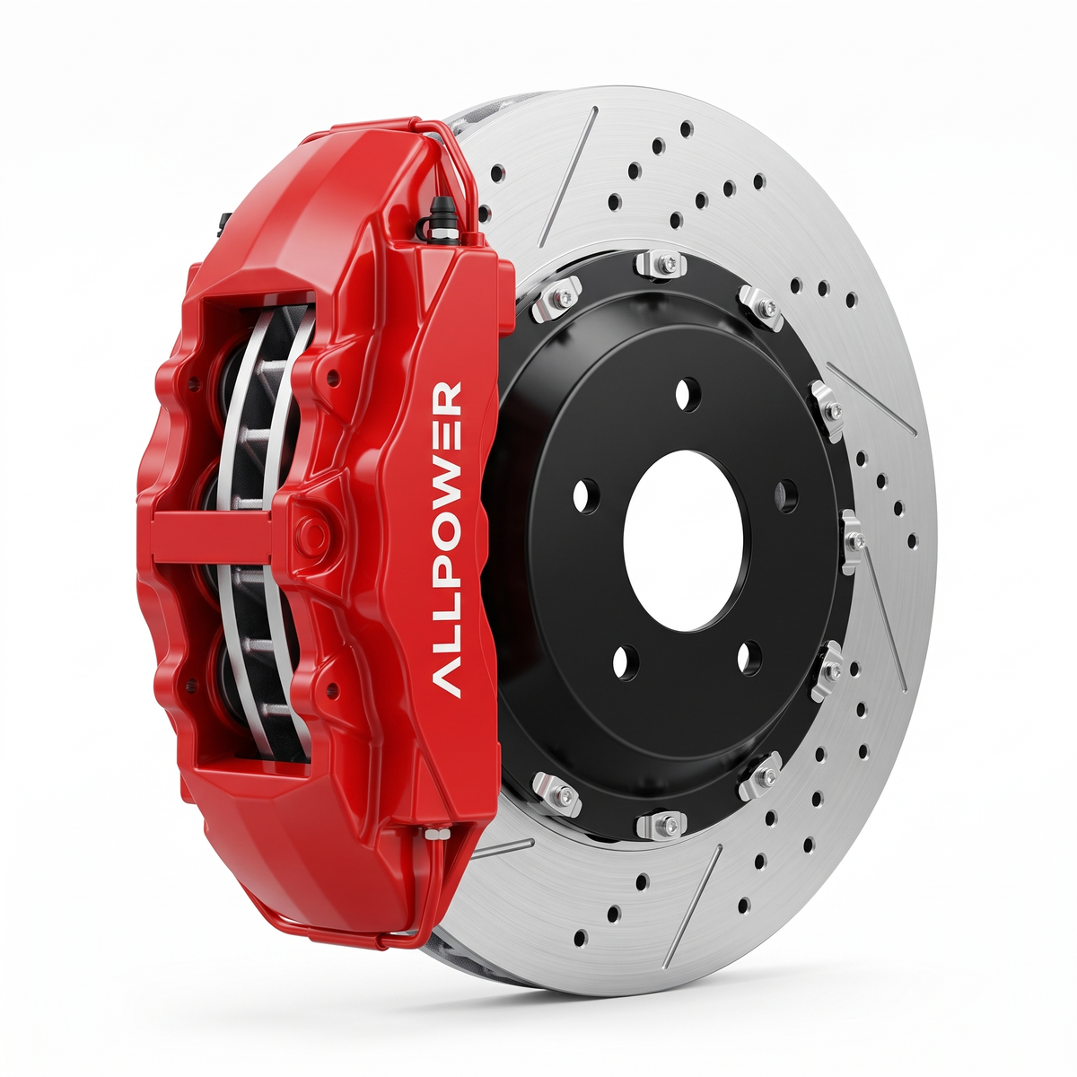 ALLPOWER RACING GT8 — 8-бутален предна спирачен апарат с двусъставен диск, страничен профил