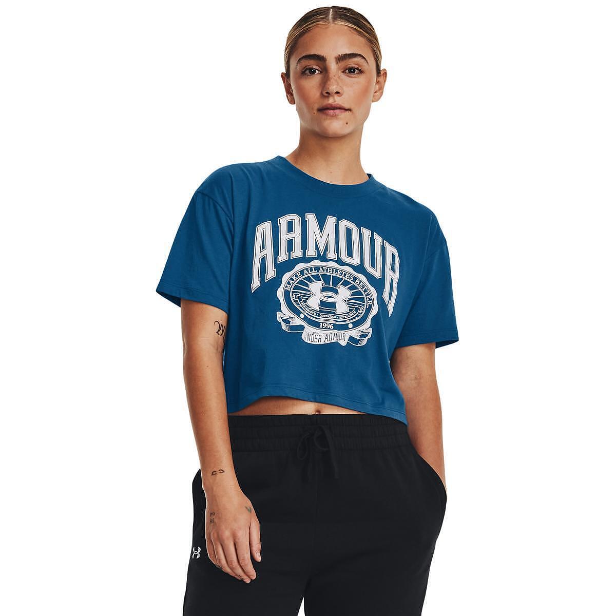 Дамски кроп топ UA Collegiate Crest Crop SS *