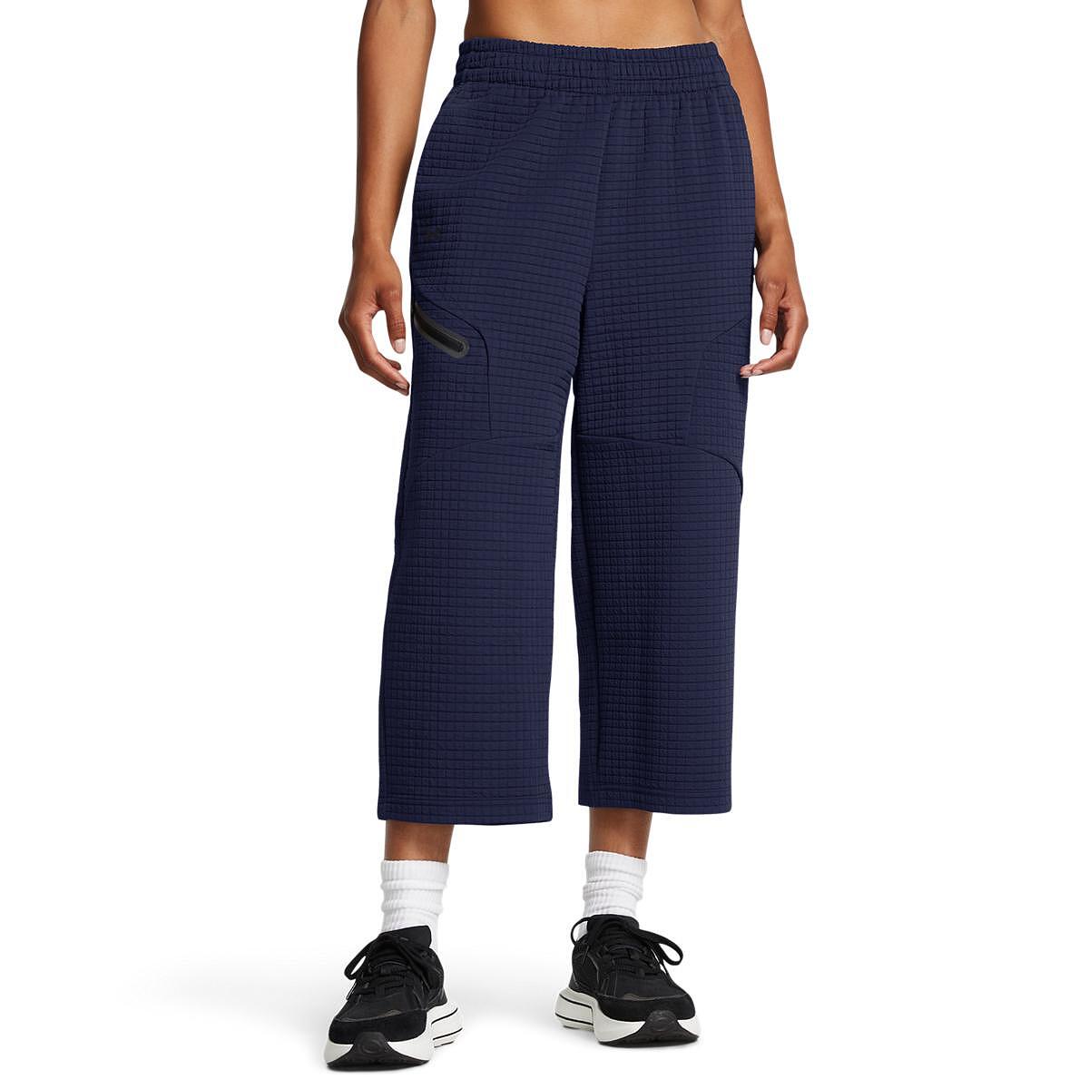 Дамски спортен панталон UA Unstoppable Fleece Grid Crop