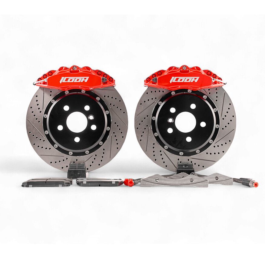 ICOOH D42 — 4-бутален заден Big Brake Kit (Drum-in-Hat ръчна)