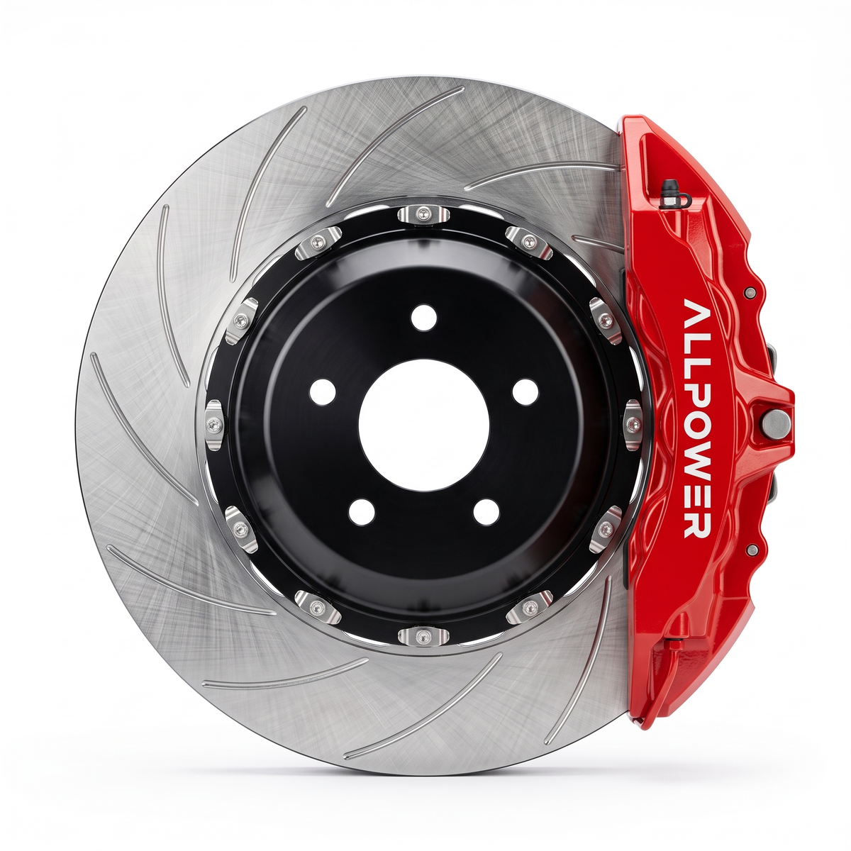 ALLPOWER RACING GT6 — 6-бутален предна спирачен апарат с двусъставен диск, фронтален изглед