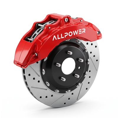 ALLPOWER RACING BM8 — 8-бутален предна спирачен апарат с двусъставен диск, изглед 3/4