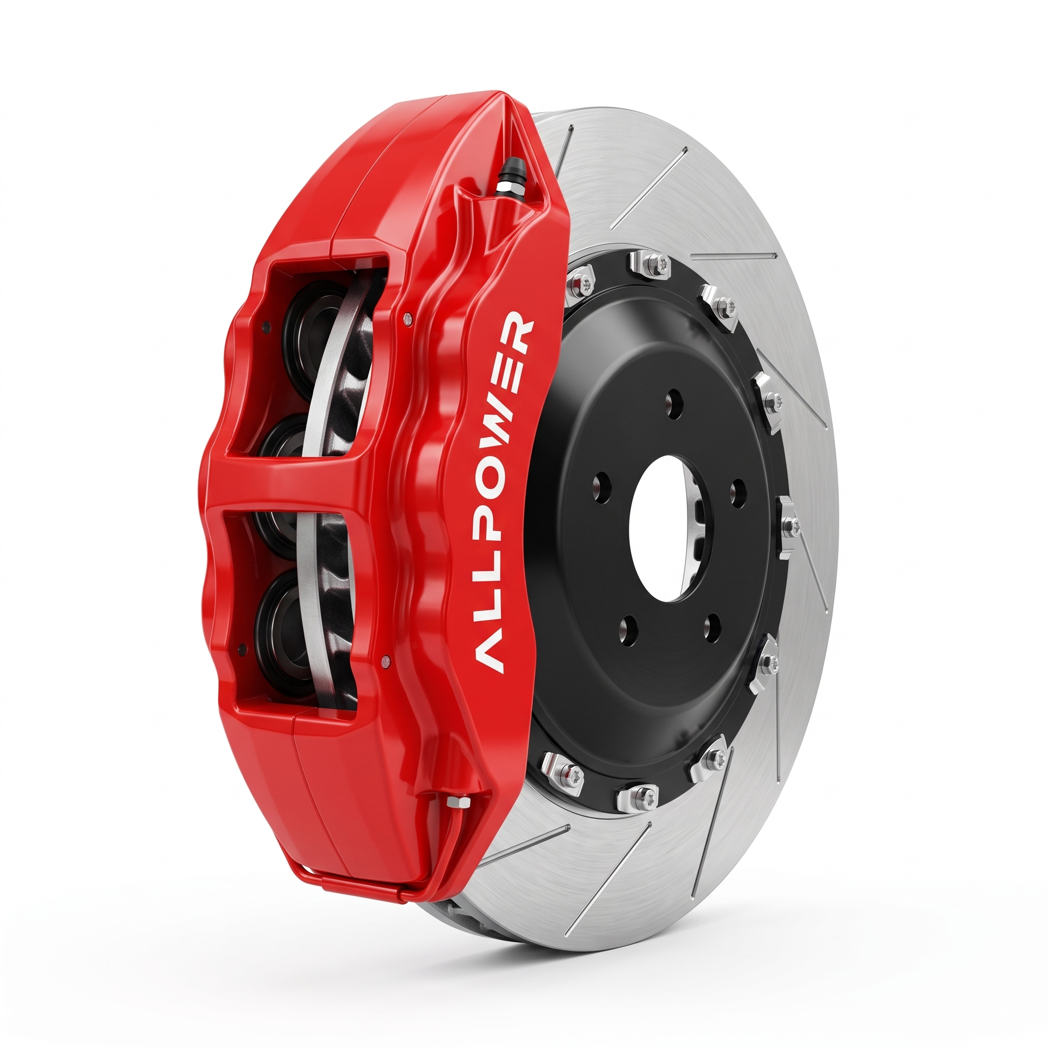 ALLPOWER RACING BM8 — 8-бутален предна спирачен апарат с двусъставен диск, страничен профил