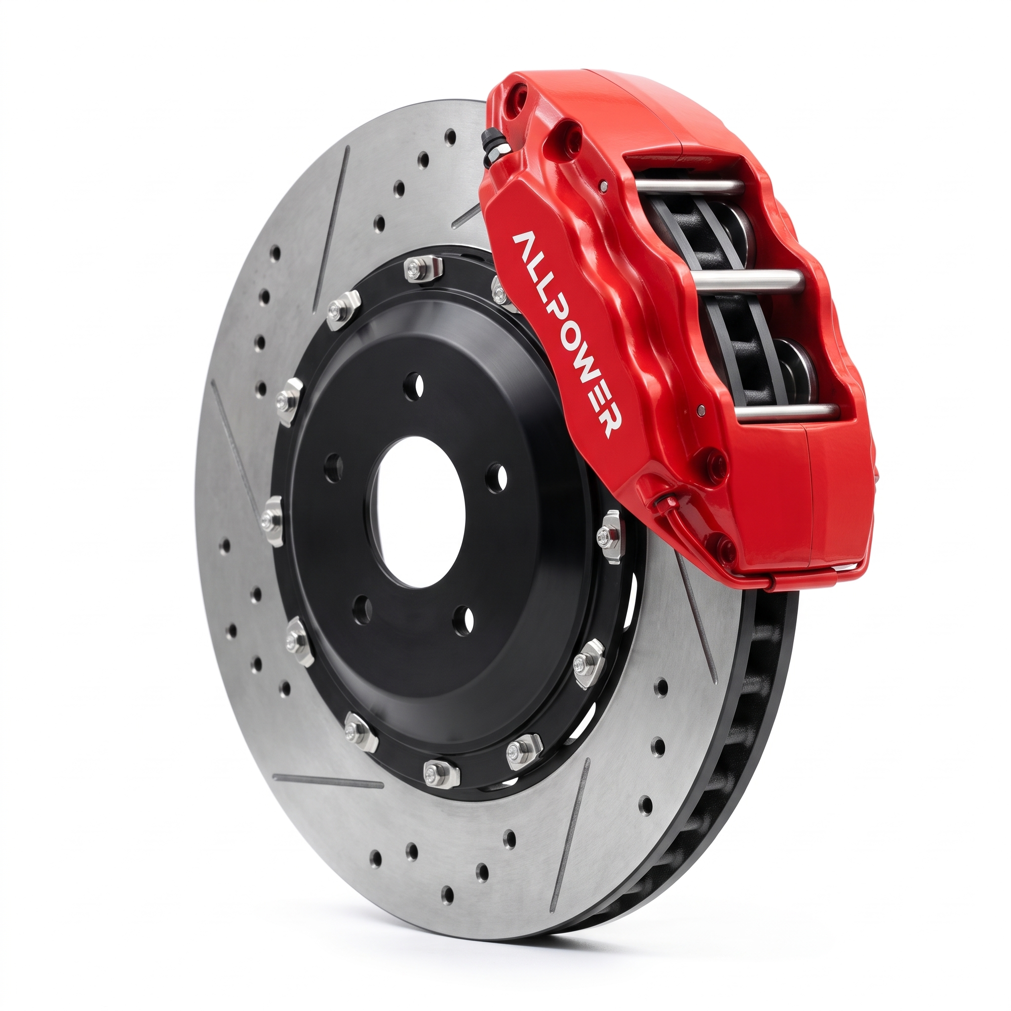 ALLPOWER RACING BM4 — 4-бутален задна спирачен апарат с двусъставен диск, страничен профил