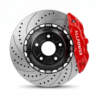 ALLPOWER RACING BM4 — 4-бутален задна спирачен апарат с двусъставен диск, фронтален изглед