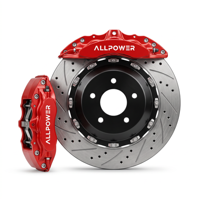 ALLPOWER RACING MP42 — 4-бутален предна + задна спирачен апарат с двусъставен диск, фронтален изглед