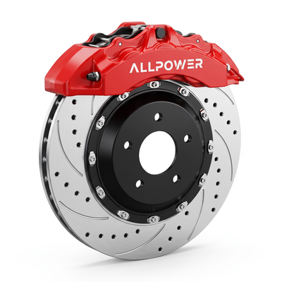 ALLPOWER RACING MB6 — 6-бутален предна спирачен апарат с двусъставен диск, изглед 3/4