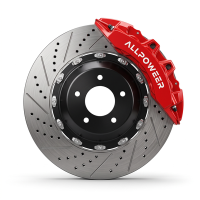 ALLPOWER RACING G63S — 6-бутален предна спирачен апарат с двусъставен диск, фронтален изглед