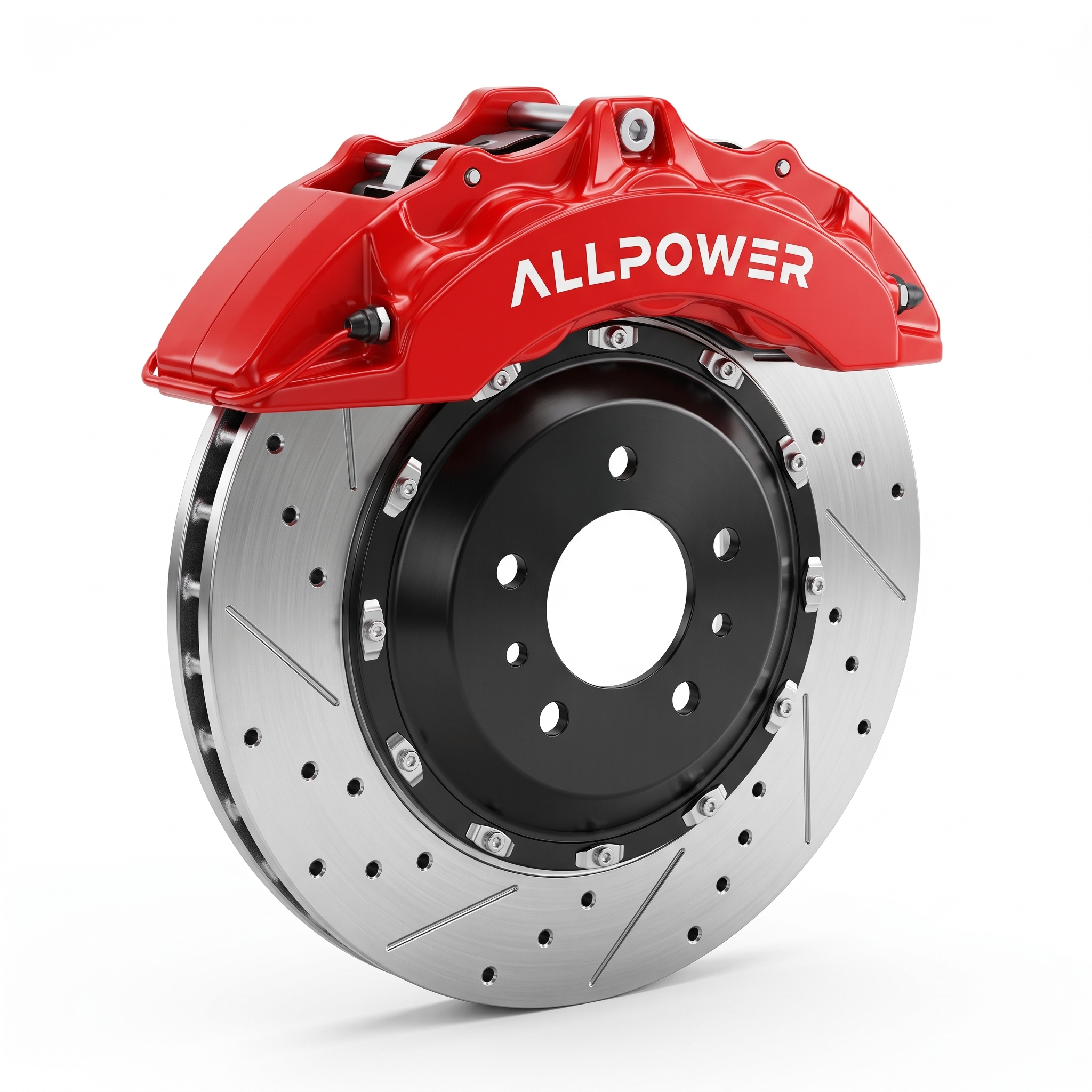 ALLPOWER RACING G63S — 6-бутален предна спирачен апарат с двусъставен диск, изглед 3/4