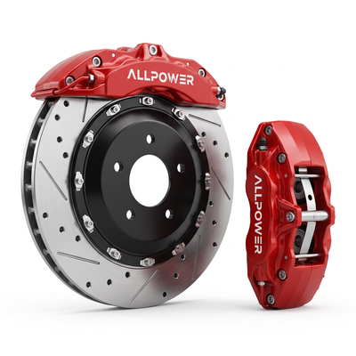ALLPOWER RACING MP42 — 4-бутален предна + задна спирачен апарат с двусъставен диск, изглед 3/4