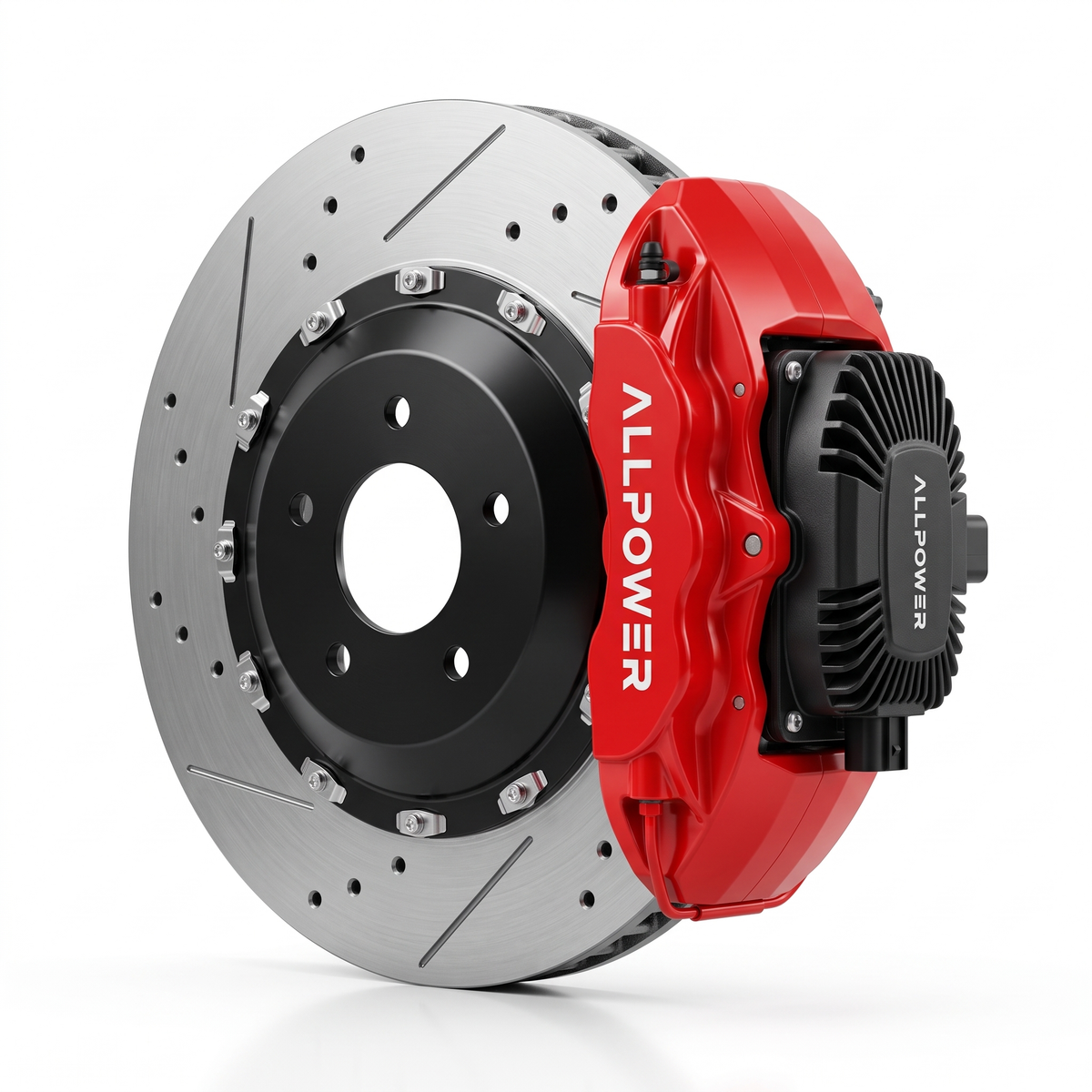 ALLPOWER RACING DT48 — 4-бутален задна спирачен апарат с двусъставен диск, страничен профил