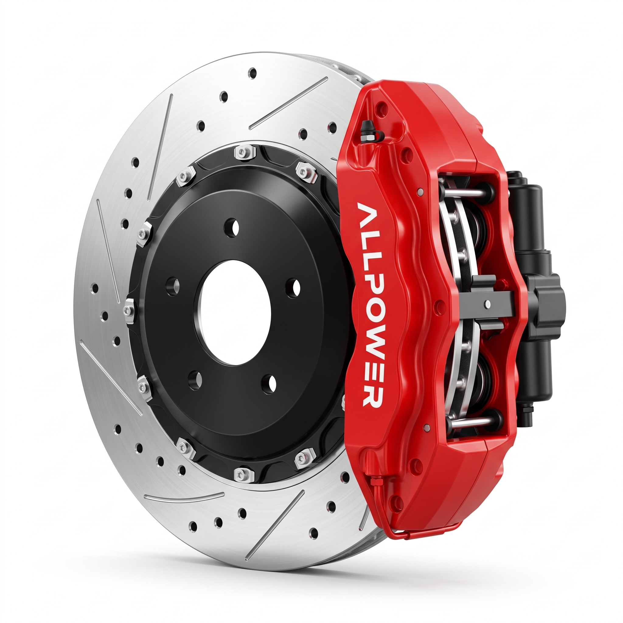 ALLPOWER RACING DT48 — 4-бутален задна спирачен апарат с двусъставен диск, изглед 3/4