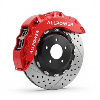 ALLPOWER RACING END670 — 6-бутален предна спирачен апарат с двусъставен диск, изглед 3/4