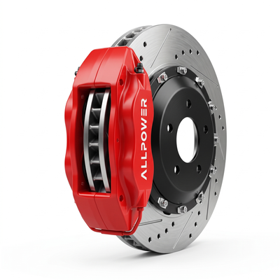 ALLPOWER RACING END470 — 4-бутален задна спирачен апарат с двусъставен диск, страничен профил