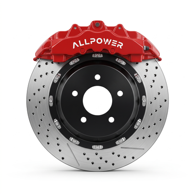 ALLPOWER RACING GT8 — 8-бутален предна спирачен апарат с двусъставен диск, фронтален изглед