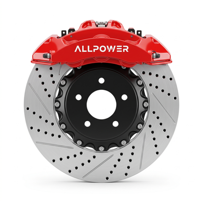 ALLPOWER RACING BM6 — 6-бутален предна спирачен апарат с двусъставен диск, фронтален изглед