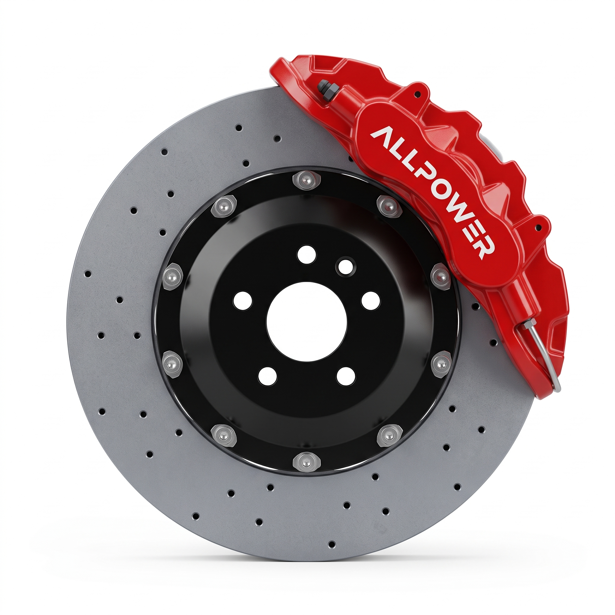ALLPOWER RACING 8520 — 6-бутален предна спирачен апарат с двусъставен диск, фронтален изглед