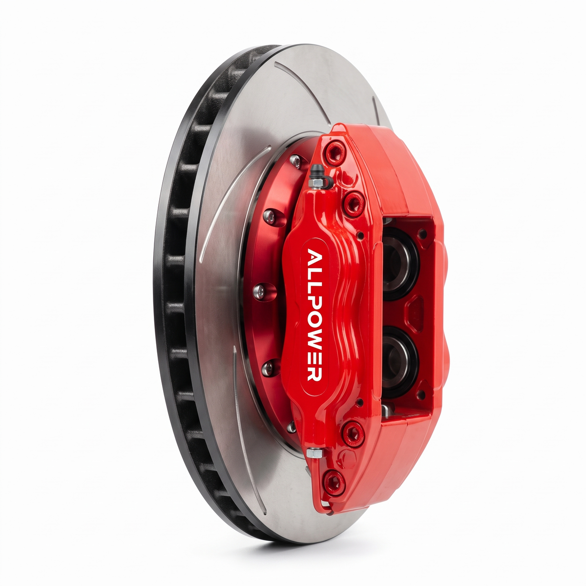 ALLPOWER RACING 7600 — 4-бутален предна спирачен апарат с двусъставен диск, страничен профил